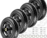 4Pcs Flat Free Wheels compatible with Hand Trucks kobalt 6 cu ft garden ... - $130.01