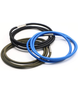 Trash Can Bands Set of 3, Black, Blue, Grey, Durable Rubber Bands with S... - £8.36 GBP