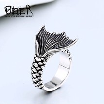 BEIER Mystical Mermaid Ring Vintage Antique stainless steel Whale Tail Midi Fing - £7.93 GBP