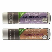 Soothing Touch Vegan Lip Balm - Variety Pack of 2 - Lavender Coconut and Vanilla - £15.30 GBP