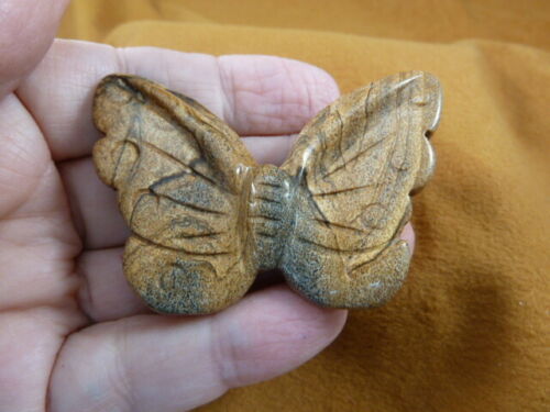 Primary image for (Y-BUT-717) tan Jasper BUTTERFLY figurine gemstone carving love butterflies