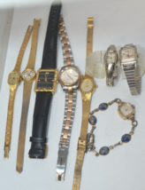8 Vtg Womens Watches Wind Up *Bulova*Waltham*Geneva* Etc For Parts Or Repair - £77.81 GBP