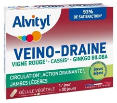 Alvityl Veino-Draine 30 Caps Light Legs Red Vines Blackcurrant Ginkgo bi... - £17.93 GBP