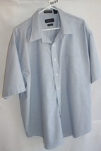 Ban Heusen Light Blue Short Sleeve Shirt Size L 18-18.5 #8699 - £7.19 GBP