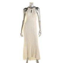 XSCAPE NEW Womens Ivory Lace Keyhole Open Back Halter Evening Dress Peti... - £34.60 GBP