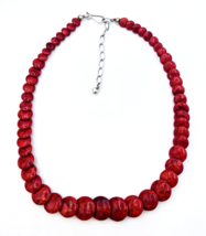 Vintage Jay King Desert Rose Trading 925 Sterling Silver Red Coral Necklace - $88.11