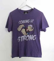 Popeye Coming Up Strong graphic t-shirt in purple adult size SMALL 90s - $10.88