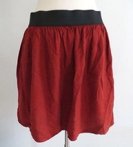 Forever 21 auburn burnt-orange knee length skirt size MEDIUM EUC elastic waist - £6.71 GBP