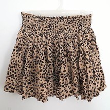 H&amp;M size US 4 (EUR 24) tan cheetah animal print mini skirt stretchable w... - £5.31 GBP