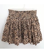 H&amp;M size US 4 (EUR 24) tan cheetah animal print mini skirt stretchable w... - £5.37 GBP