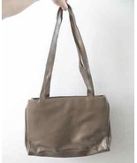 Taupe beige faux leather basic medium-size shoulder bag purse many pockets - £5.52 GBP