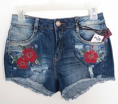 NWT floral print stitching high rise distressed denim shorts Dollhouse - £6.59 GBP