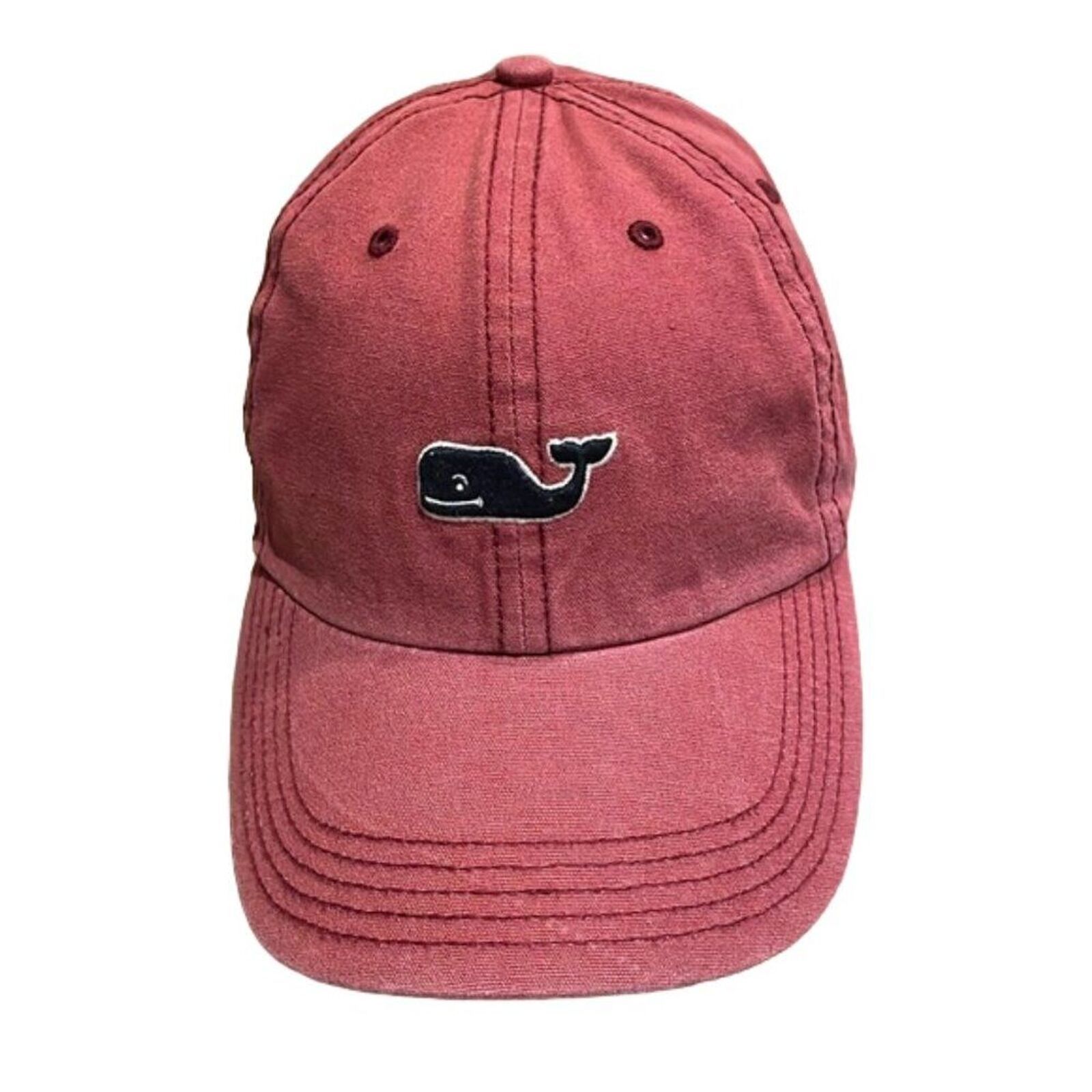 Primary image for Vineyard Vines Red Baseball Hat Cap One Size Black Logo Preppy Cotton