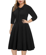 BEDOAR Womens Plus Size 16W Bow Tie V-Neck 3/4 Sleeve Pockets Casual  Wo... - £23.67 GBP