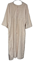 Rare VTG Stan Herman Womens Long Chenille Robe Small Half Zip Pink White Stripes - £25.42 GBP