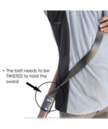 Medieval Baldric Sword Belt Back Hanger Adjustable Frog with Laces Black... - $19.78