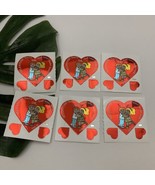 BJ Vintage 80s Valentines Day Stickers Lot Metallic Red Hearts Joke Feb 86 - $282.06 MXN