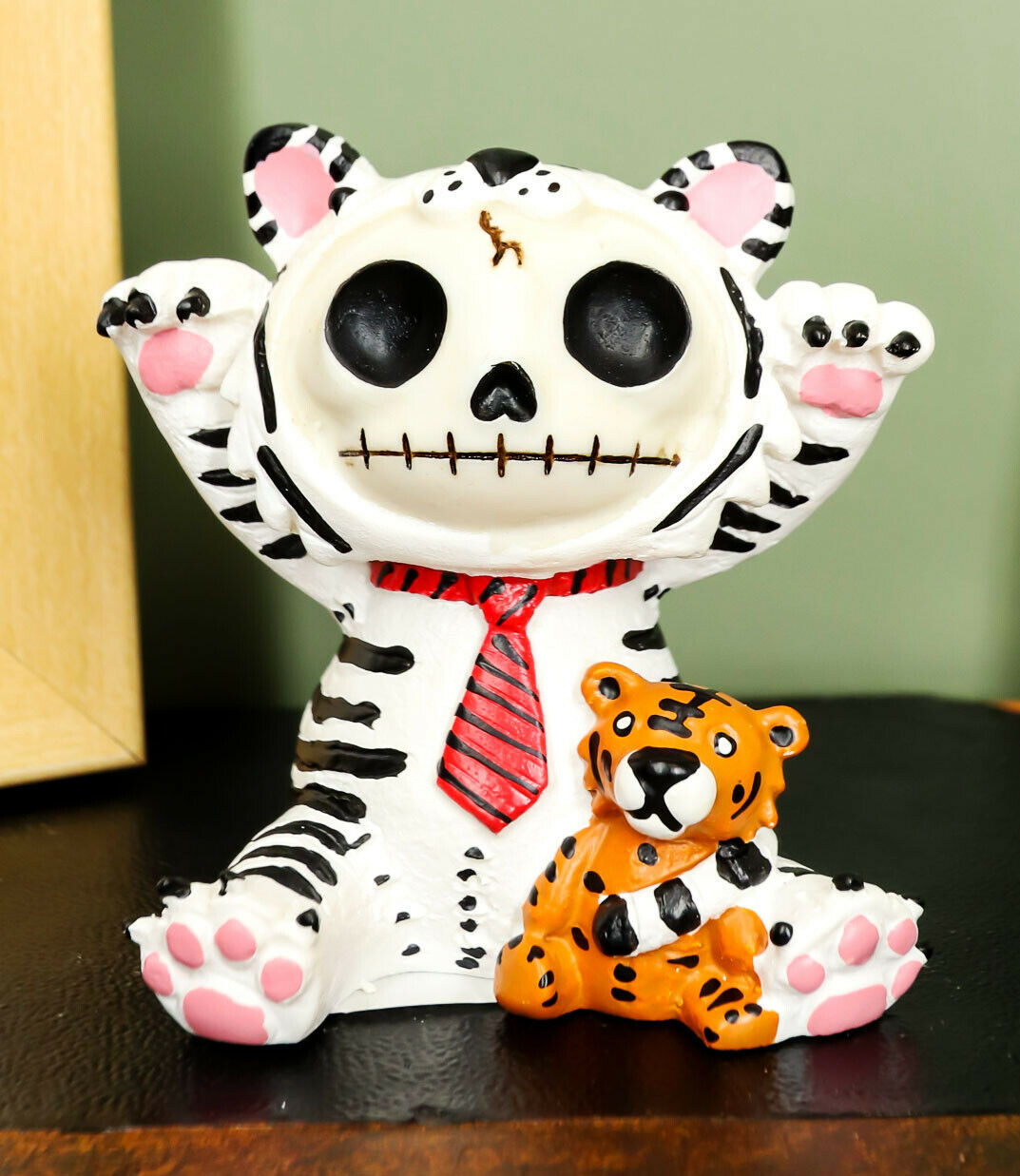 Furry Bones White Tigrrr Snow Tiger Skeleton Monster Table Top Ornament ... - $14.99