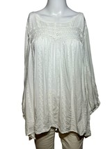 Torrid Blouse Womens Size  2x 18 / 20 White Embroidered Cottagecore Bohemian Top - £15.20 GBP