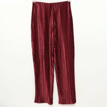 Alfani Womens Luxe Velvet Pleated Pants Petite PP XS Pull-On Elastic Waist Red - £10.86 GBP