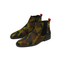 Men TAYNO Chelsea Chukka Micro Suede Soft Comfortable Boot Victorian Green Camo - $79.99