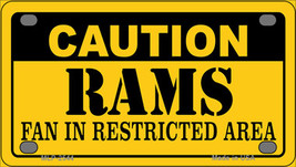 Caution Rams Novelty Mini Metal License Plate Tag - £11.81 GBP