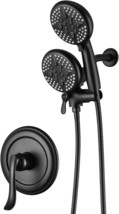 Shower System In Matte Black With 3-Way Water Diverter, Dual 2 In 1 Shower - £109.81 GBP