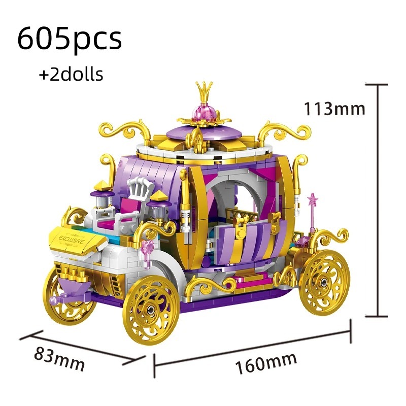 605pcs Building Blocks Pumpkin Wagon Vehicle Bricks Toys for Children Gifts - $51.99