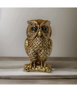 Vintage Owl Statue Ceramic Gold Tone Lenwile Ardalt Artware Japan  Glass Eyes - $18.99