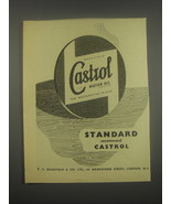 1949 Castrol Motor Oil Ad - Standard recommend Castrol - £14.54 GBP