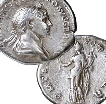 TRAJAN/FELICITAS w/Cornucopia, Caduceus, SPQR. Roman Empire Silver Denar... - $2,111.99 MXN