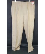 Louis Raphael Mens Linen Blend Pleated Cuffed Rosso Pants 38 x 30 NWT Tan - £21.95 GBP