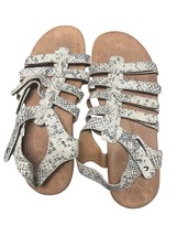 Vionic Wanda Pale Beige Snake Print Sandals Strappy Flip Flops Support S... - $377.80 MXN