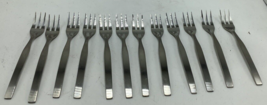 12 Oxford Hall Stainless Cocktail- Seafood Forks  6 1/8&quot; 3 Tine - $13.09