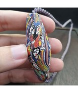 Enorme grano de vidrio de cara vintage con cuentas decorativas 61 mm x 2... - $71.24 CAD