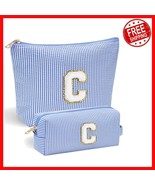 Charming Blue Cosmetic Pouch with Initial - Ideal for Girls, Moms &amp; Friends - $495.41 MXN