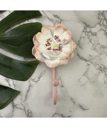 Vintage Y2k Pink Flower Wall Hook 3D Sculpted Key Home Decor Pastel - $19.79