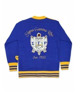 Sigma Gamma Rho Sorority Cardigan Sweater Blue Gold Wool Heavyweight Swe... - $125.00