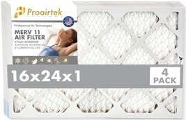 Proairtek AF16241M11SWH Model MERV11 16x24x1 Air Filters (Pack of 4) - $27.99