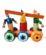 Brio Kouvalias Vintage Wooden Toy Clowns Push Pull Figurines - $50.00