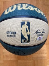 Larry Bird Signed NBA Celtics Basketball With Matching Green Display Stand (PSA) - $296.01