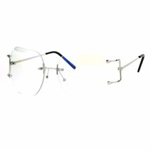 Oversized Clear Lens Glasses Womens Rimless Beveled Lens Eyeglasses - £10.33 GBP