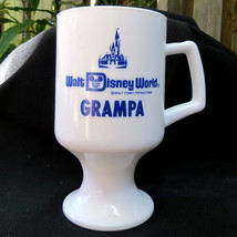 Vtg Grampa Walt Disney Productions Footed Pedestal Mug Cup Milk Glass Castle - £9.47 GBP