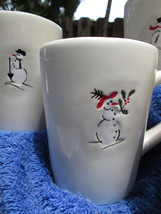 Set of 6 Williams-Sonoma Snowman Holiday Christmas Xmas Coffee Mugs Cups... - £41.22 GBP