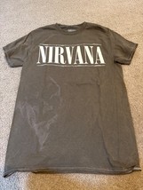 Nirvana Mens Shirt Sz S Green Short Sleeve Stretch Rock Band Graphic Tee... - $12.46