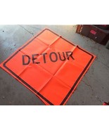 GRAINGER DETOUR LARGE  48&quot; KNIT ROAD SIGN SYMBOL SAFETY FLAG FLUORESCENT... - $282.69 MXN