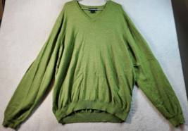Brooks Brothers Sweater Mens Size XL Green Knit Wool Long Raglan Sleeve V Neck - £17.97 GBP