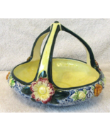 Vintage Japan Triple Handle Hand Made Hand Painted Pottery Floral Bowl  - £100.91 GBP
