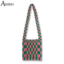 Women&#39;s Vintage Black and White Checkered Crochet  Bag Lightweight Outdoor Trave - £57.28 GBP