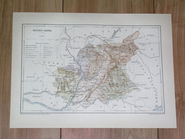 1887 Original Antique Map Of Department Of BASSES-ALPES Digne / France - £17.74 GBP